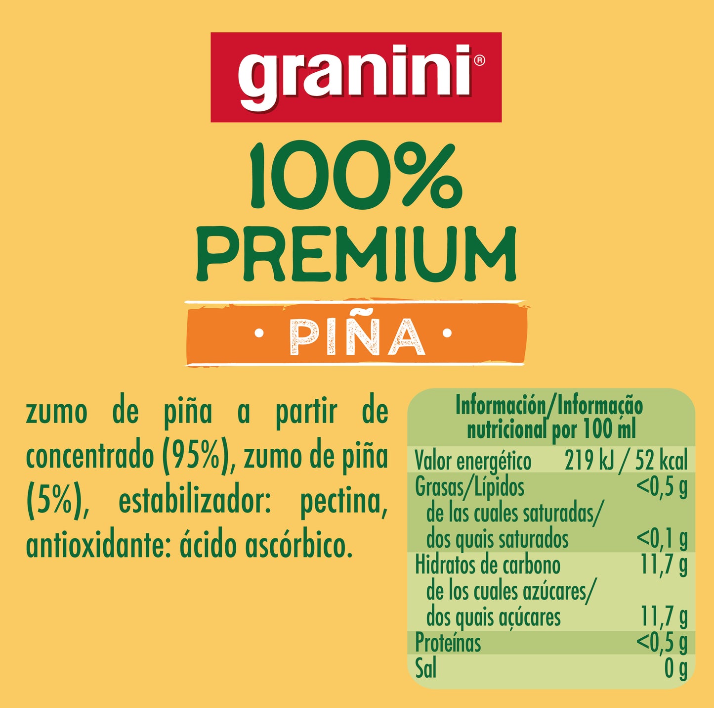 
                  
                    Piña - 100% Premium - Pack 6 (6x1L)
                  
                