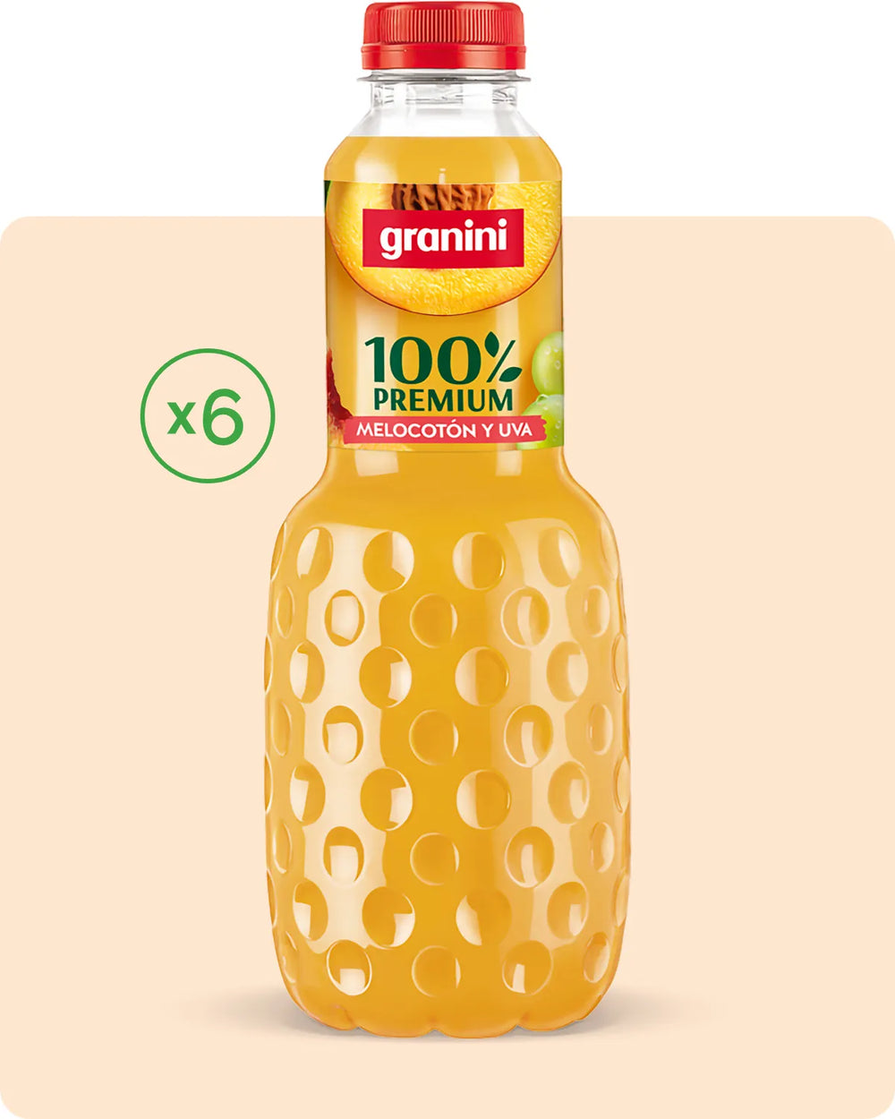Melocotón y uva - 100% Premium - Pack 6 (6x1L)