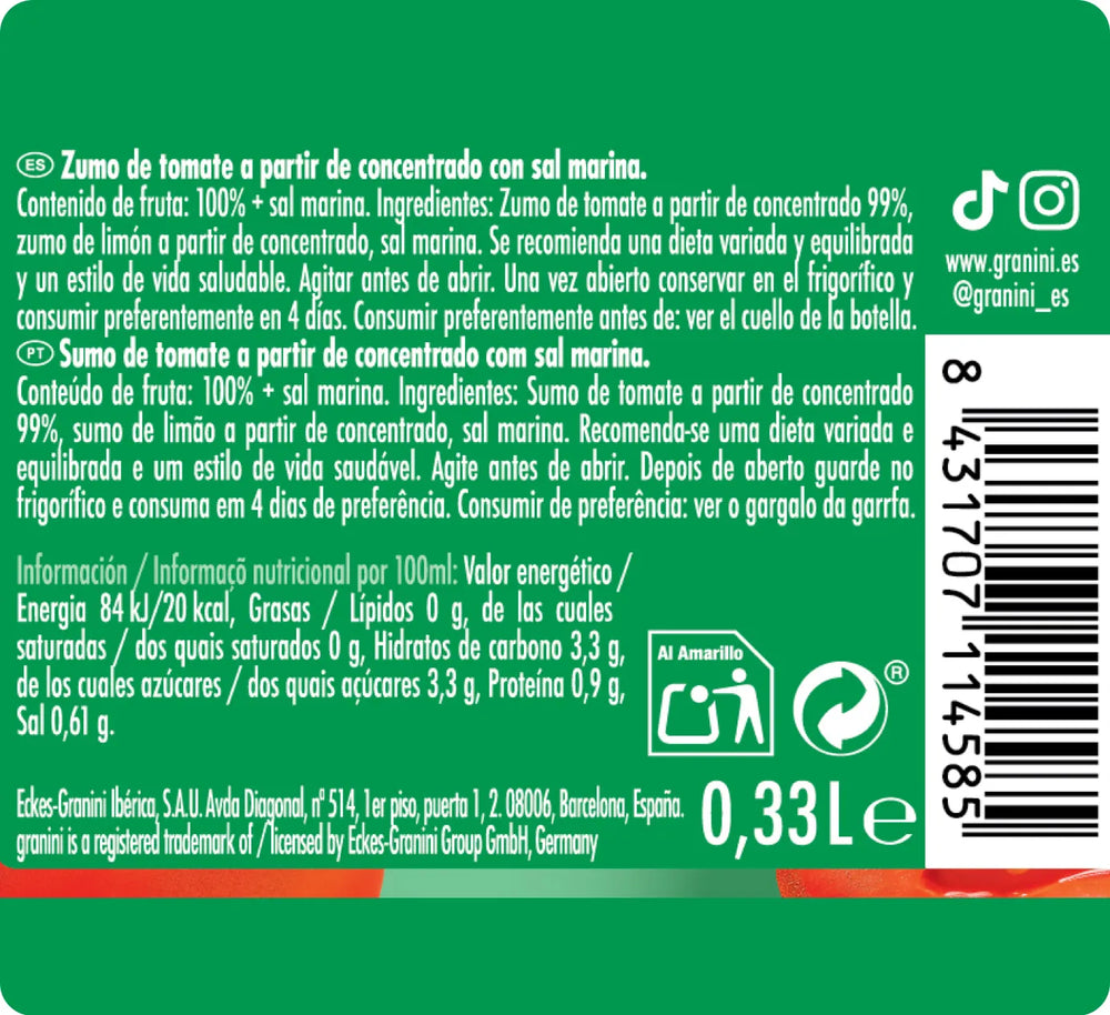 
                  
                    Tomate - Para llevar - Pack 12 (12x0,33L)
                  
                