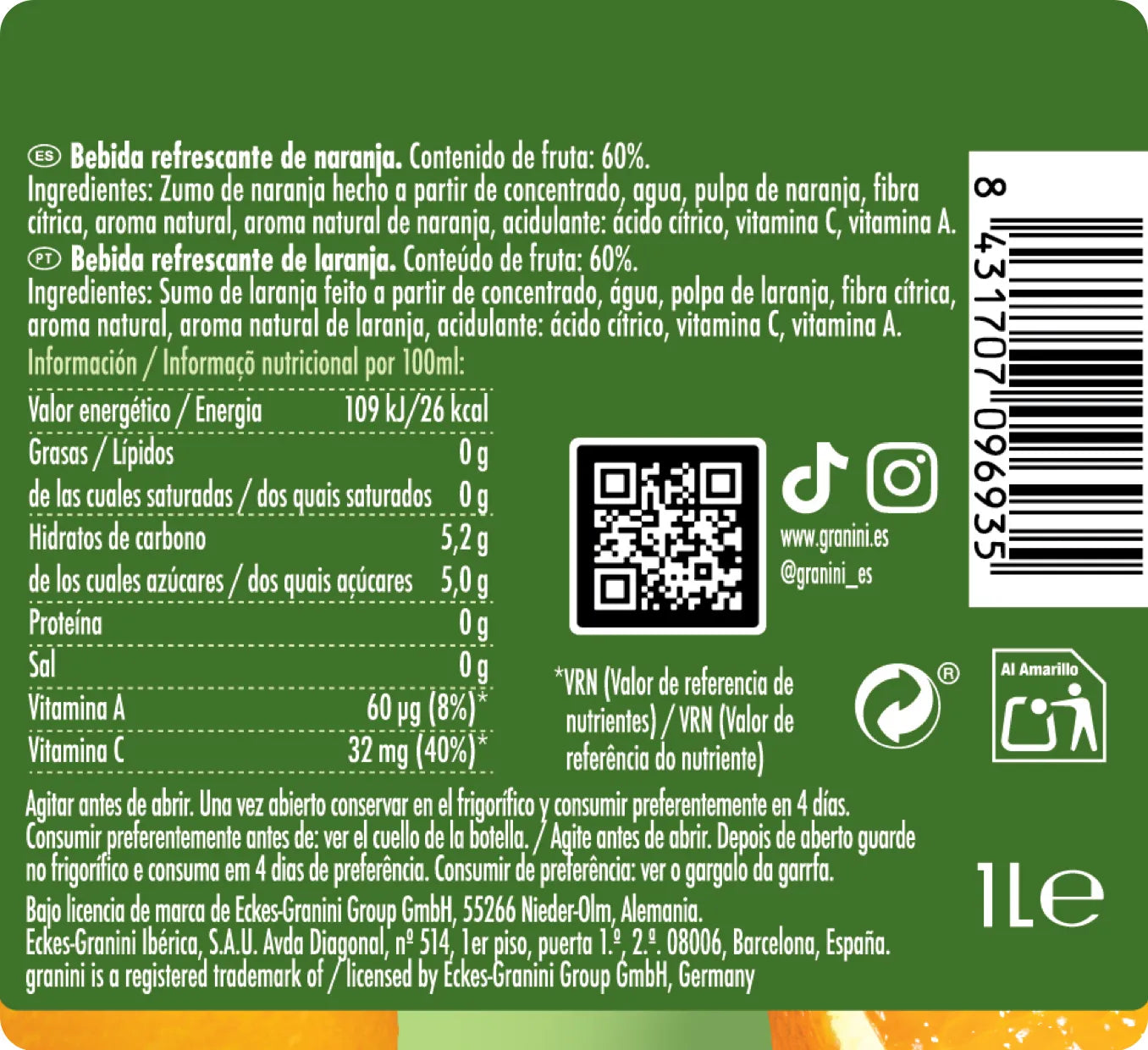
                  
                    Naranja - Clásicos 0% - Sin Azúcar - Pack de 6 (6x1L)
                  
                
